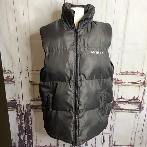 Avirex Other - AVIREX men’s gray puffer zipper vest large